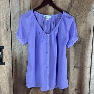 Vintage SWEET SALT Lilac Button Up Blouse Size Small